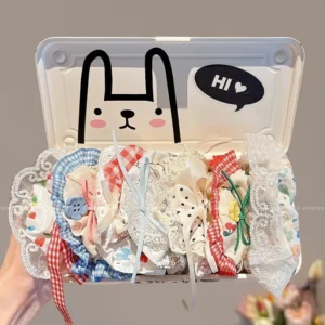 ชุด 5 เกาหลีลูกไม้โบว์ขนาดใหญ่ลําไส้แหวนผมสําหรับผู้หญิงผูกยางรัดผมยางรัดผมเครื่องประดับผม