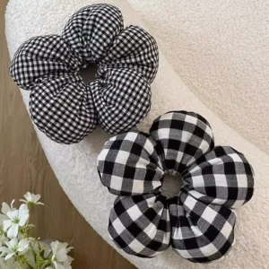 แฟชั่นดอกไม้ใหญ่เชือกผม Scrunchies หางม้าผูกผม Headwear เครื่องประดับผม