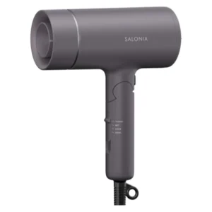 SALONIA Glossy Care ไดร์เป่าผมสีเทา/ชมพู/ขาว – น้ำหนักเบา เทคโนโลยีไอออนิก