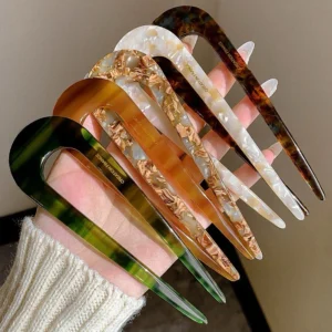 ปิ่นปักผมอะคริลิค ตัวยู ขนาดใหญ่ กิ๊บติดผม เครื่องประดับผม